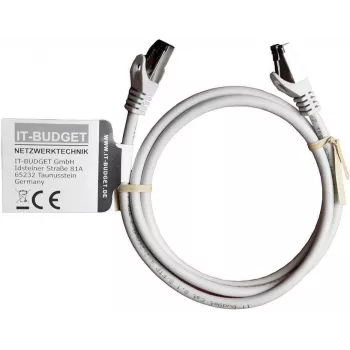 IT-BUDGET Full Copper Premium Patchkabel - Flex AWG 26 - Cat.8.1 - 2000 MHz - halogenfrei - PoE+ - 40 GBit - Grau - 1,5 m (90ITBFLEX81PK15G)
