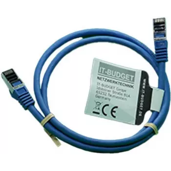 IT-BUDGET Full Copper Premium Patchkabel - Flex AWG 26 - Cat.8.1 - 2000 MHz - Halogenfrei - PoE+ - 40 Gbit - Blau - 1,5 m