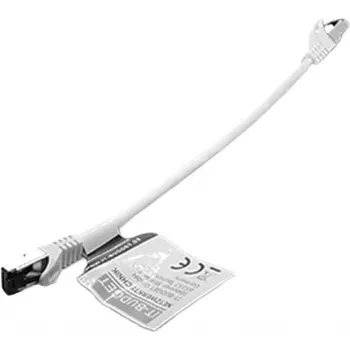 IT-BUDGET Full Copper Premium Patchkabel - Flex AWG 26 - Cat.8.1 - 2000 MHz - Halogenfrei - PoE+ - 40 Gbit - Weiß - 0,5 m