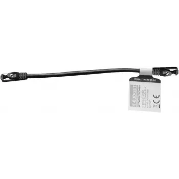 IT-BUDGET Full Copper Premium Patchkabel - Flex AWG 26 - Cat.8.1 - 2000 MHz - Halogenfrei - PoE+ - 40 Gbit - Schwarz - 0,25 m