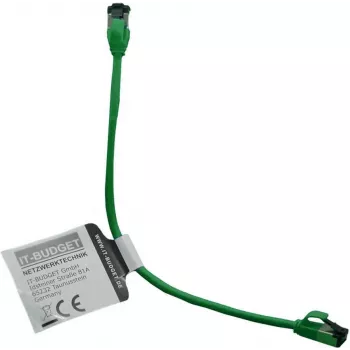 IT-BUDGET Full Copper Premium Patchkabel - Slim AWG 28 - Cat.8.1 - 2000 MHz - Halogenfrei - PoE+ - 40 GBit - Grün - 0,50 m