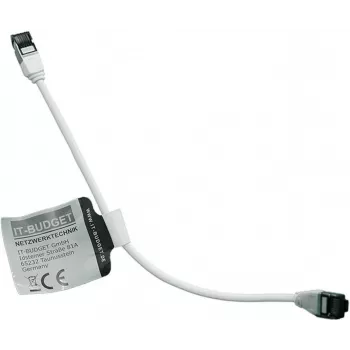 IT-BUDGET Full Copper Premium Patchkabel - Slim AWG 28 - Cat.8.1 - 2000 MHz - halogenfrei - PoE+ - 40 Gbit - Weiß - 0,50 m