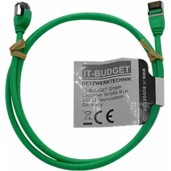 IT-BUDGET Full Copper Premium Patch Cable - Slim AWG 28 - Cat.8.1 - 2000 MHz - Halogen-Free - PoE+ - 40 Gbit - Green - 1.5 m (90ITBSLIM81PK15GR)