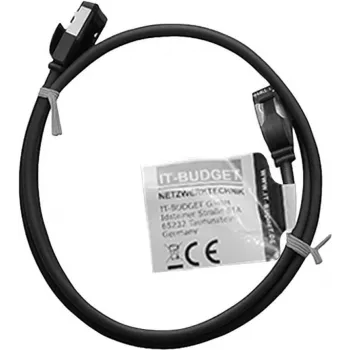 IT-BUDGET Full Copper Premium Patchkabel - Slim AWG 28 - Cat.8.1 - 2000 MHz - Halogenfrei - PoE+ - 40 GBit - Schwarz - 1 m