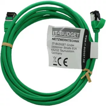 IT-BUDGET Full Copper Premium Patchkabel - Slim AWG 28 - Cat.8.1 - 2000 MHz - Halogenfrei - PoE+ - 40 GBit - Grün - 2 m