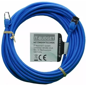 IT-BUDGET Full Copper Premium Patchkabel - Slim AWG 28 - Cat.8.1 - 2000 MHz - halogenfrei - PoE+ - 40 Gbit - Blau - 5 m (90ITBSLIM81PK5B)