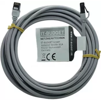 IT-BUDGET Full Copper Premium Patchkabel - Slim AWG 28 - Cat.8.1 - 2000 MHz - Halogenfrei - PoE+ - 40 GBit - Grau - 5 m (90ITBSLIM81PK5G)