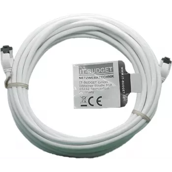 IT-BUDGET Full Copper Premium Patchkabel - Slim AWG 28 - Cat.8.1 - 2000 MHz - halogenfrei - PoE+ - 40 Gbit - Weiß - 5 m (90ITBSLIM81PK5W)