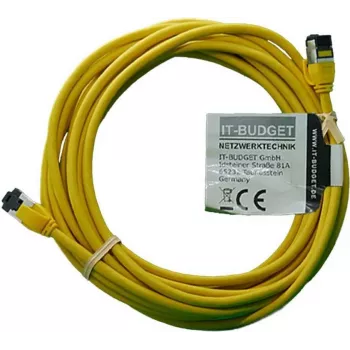 IT-BUDGET Full Copper Premium Patchkabel - Slim AWG 28 - Cat.8.1 - 2000 MHz - Halogenfrei - PoE+ - 40 Gbit - Gelb - 5 m (90ITBSLIM81PK5Y)
