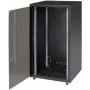 IT-BUDGET 19-Zoll Netzwerkschrank SJB - 15U - 600x600 mm - Glastür - Rückwand - Schwarz (W-SJB6060-15S-161)