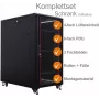 IT-BUDGET 19-Zoll Netzwerkschrank SRK - Komplettset - 27 HE - BxT 800x800 mm - Glas-/Stahlblechtür - 4 Aktivlüfter - PDU - Einschübe - vormontiert - Schwarz (99ITB19SRK2788GSM)