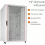 IT-BUDGET 19-Zoll Netzwerkschrank SRK - 27 HE - Breite x Tiefe 800x800 mm - Sicht-/Stahlblechtür - Kabelkanäle - vormontiert - Lichtgrau (RAL 7035) (99ITB19SRK2788GGNM)