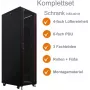 IT-BUDGET 19-Zoll Netzwerk-Rack SRK - Komplettset - 42U - 600x800 mm - Glas-/Stahltür - 4 aktive Lüfter - PDU - Regalböden - Flatpack - Schwarz (90ITB19SRK4268GS)