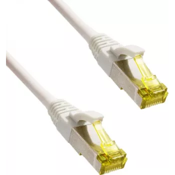IT-BUDGET Full Copper Premium Patchkabel - Super Flex TPE - Cat.6A - mit Cat.7 Rohkabel - 600 MHz - halogenfrei - PoE+ - 10GBit - Weiß - 0,15 m (90ITBFLEX6A7PK015W)