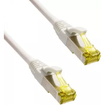 IT-BUDGET Full Copper Premium Patchkabel - Super Flex TPE - Cat.6A - mit Cat.7 Rohkabel - 600 MHz - Halogenfrei - PoE+ - 10GBit - Weiß - 1,5 m