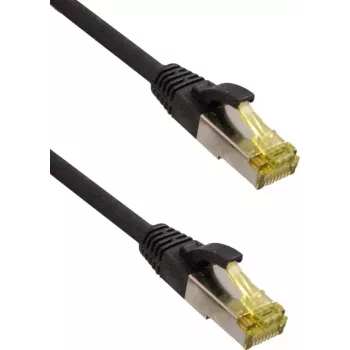IT-BUDGET Full Copper Premium Patchkabel - Super Flex TPE - Cat.6A - mit Cat.7 Rohkabel - 600 MHz - halogenfrei - PoE+ - 10 GBit - Schwarz - 1,5 m