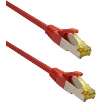 IT-BUDGET Premium Patchkabel Super Flex TPE Cat.6A mit Cat.7 Rohkabel 600 MHz halogenfrei PoE+ 10GBit Rot 0,50 m