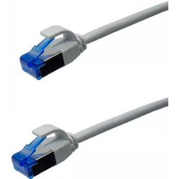 IT-BUDGET Full Copper Premium Patchkabel - Slim AWG 28 - Cat.6A - 500 MHz - Halogenfrei - PoE++ - 10 Gbit - Grau - 1,5 m