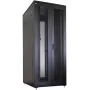 IT-BUDGET 19 inch Netzwerkschrank SRK - Komplettset - 42U - 800x800 mm - perforierte Doppeltüren vorne und hinten - 4 Aktivlüfter - PDU - Regalböden - Flatpack - Schwarz (90ITB19SRK4288DTS)