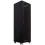 IT-BUDGET 19-Zoll Netzwerkschrank SRK - 42U - 600x800 mm - Glas-/Stahlblechtür - Flatpack - Schwarz (90ITB19SRK4268GSN)