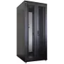 IT-BUDGET 19-Zoll Netzwerkschrank SRK - 42U - 800x800 mm - perforierte Doppeltüren vorne und hinten - Kabelkanäle - Flatpack - Schwarz (RAL 9005)