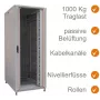 IT-BUDGET 19-Zoll Netzwerkschrank SRK - 42U - BxT 800x800 mm - Transparent-/Stahltür - Kabelkanäle - Flatpack - Lichtgrau (90ITB19SRK4288GGN)