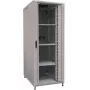 IT-BUDGET 19-Zoll Netzwerkschrank SRK Komplettset 42U 800x800mm Glas-/Stahlblechtür 4 Lüfter PDU Einschübe Flachpackung Lichtgrau (90ITB19SRK4288GG)