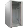 IT-BUDGET 19-Zoll Netzwerkschrank SRK - 27U - 600x600 mm - Tür aus Sicherheitsglas - Flatpack - Lichtgrau (90ITB19SRK2766GGN)