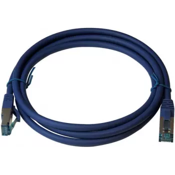 IT-BUDGET Full Copper Premium Patchkabel Cat.6A 500 MHz LSZH PoE+ AWG 26/7 Blau 0,25 m