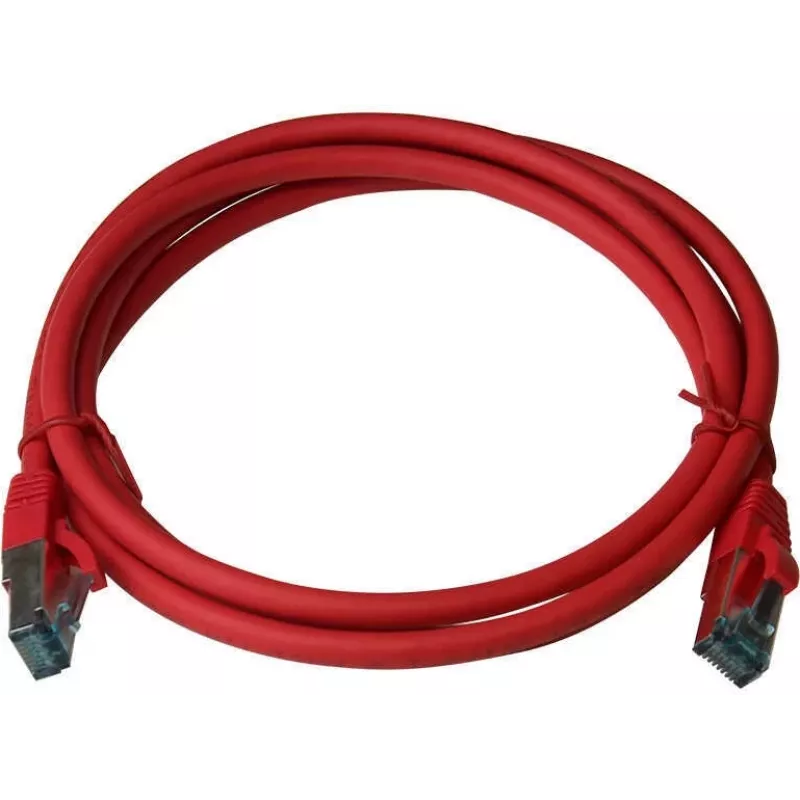 IT-BUDGET Full Copper Premium Patchkabel Cat.6A 500 MHz LSZH PoE+ AWG 26/7 Rot 2 m