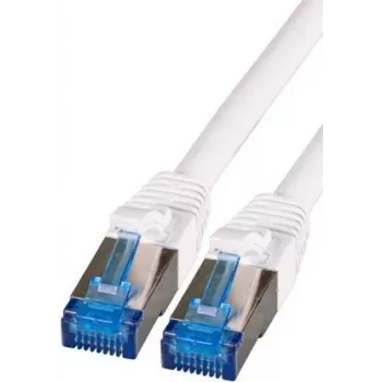 IT-BUDGET Full Copper Premium Patchkabel - Super Flex TPE - Cat.6A - 500MHz - LSZH - PoE+ - AWG 27 - Weiß - 0,15 m