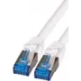 IT-BUDGET Full Copper Premium Patchkabel - Super Flex TPE - Cat.6A - 500MHz - LSZH - PoE+ - AWG 27 - Weiß - 0,15 m