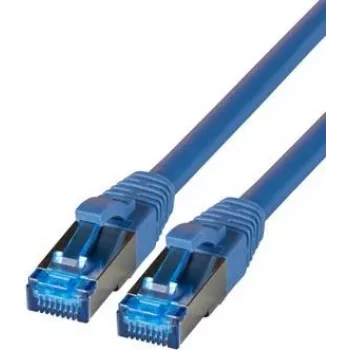 IT-BUDGET Full Copper Premium Patchkabel - Super Flex TPE - Cat.6A - 500MHz - LSZH - PoE+ - AWG 27 - Blau - 3 m