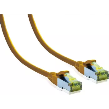 IT-BUDGET Premium Patchkabel Cat.6A mit Cat.7 Rohkabel - 600 MHz - Halogenfrei - PoE+ - 10GBit - Gelb - 25 m
