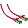 IT-BUDGET Premium Patchkabel Cat.6A mit Cat.7 Rohkabel - 600 MHz - halogenfrei - PoE+ - 10GBit - Rot - 15 m