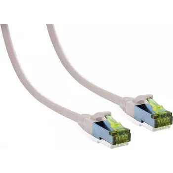 IT-BUDGET Premium Patchkabel Cat.6A mit Cat.7 Rohkabel - 600 MHz - halogenfrei - PoE+ - 10 GBit - Weiß - 7,5 m