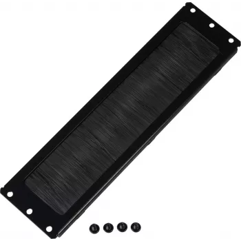 Rockstable Kabeldurchführungspanel mit Bürstendichtung - Kabelmanagement-Panel - Schwarz - 276 mm - 73 mm - 10 mm - 180 g (RS19-CEBM)