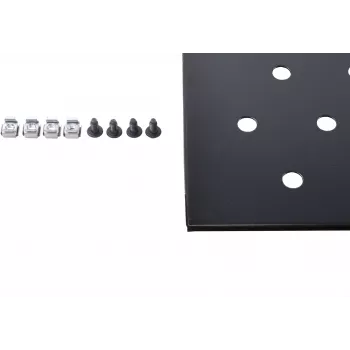 Rockstable 1U 19 Inch Fixed Rack Shelf - Steel - Black - 20 kg Load Capacity - Oval Perforated (RS19-FH68)