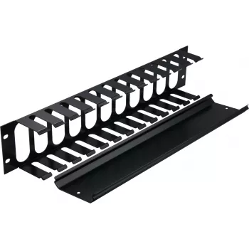 Rockstable 2U 19 Zoll Kabelmanagement-Panel - Schwarz - SPCC-Stahl - 483 mm (RS19-002)