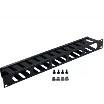 Rockstable 1U 19 Zoll Kabelmanagement-Panel - Schwarz - SPCC-Stahl - 483 mm (RS19-02)