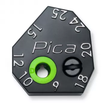 PICA-MARKER Pica Scriber Block - Schwarzer ABS-Kunststoff Markierhilfe mit Bleistiftspitzer, Zirkel, Parallel- und Tiefenmarkierungsführung für Pica-Dry Longlife Automatikstift