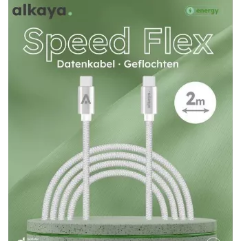 ALKAYA Speed Flex USB-C auf USB-C Kabel 2 m Weiß (CL-60031)