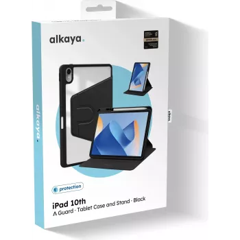 ALKAYA Lucid 360 iPad Case für iPad 10. Generation (10,9 Zoll, 2022) - Schwarz (CS-40002)
