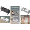 Fellowes Power Desk 2 Desk Power Strip, Type E, 2 Outlets, 2 USB, Black