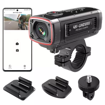AKEEYO AKY-710S 4K Motorrad-Dashcam Dual-Channel mit GPS, Wi-Fi, IP67 wasserdicht - Schwarz