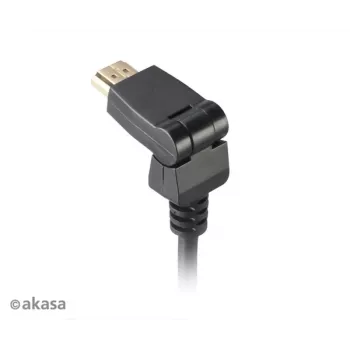 Akasa HDMI 2m Kabel - High Speed mit Ethernet, 4K @ 30Hz, vergoldet, Schwarz