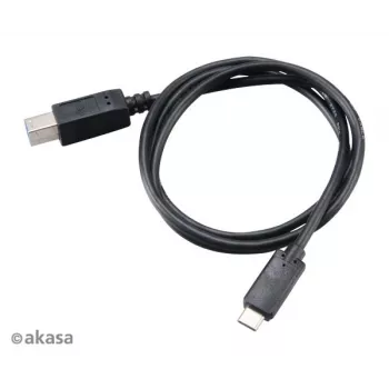 Akasa USB 3.1 Gen2 Kabel C - B USB-C Stecker auf USB-B Stecker - 1m Schwarz
