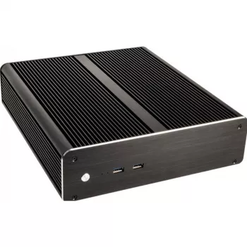 Akasa Euler M A-ITX19-M1BV2 Mini-ITX HTPC Gehäuse - Lüfterlos, Aluminium, Schwarz