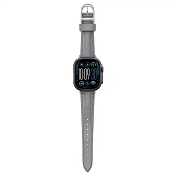 AMAZINGTHING Class Band Lederarmband für Apple Watch 45/46/49 mm - Grau