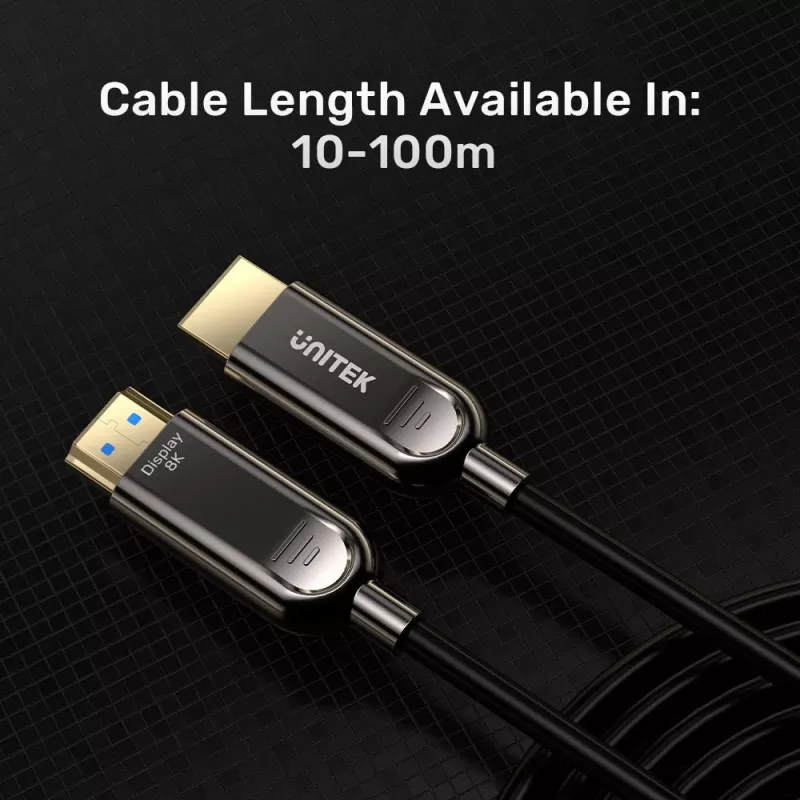 UNITEK Active Optical HDMI 2.1 Kabel 8K 120Hz 70m Schwarz